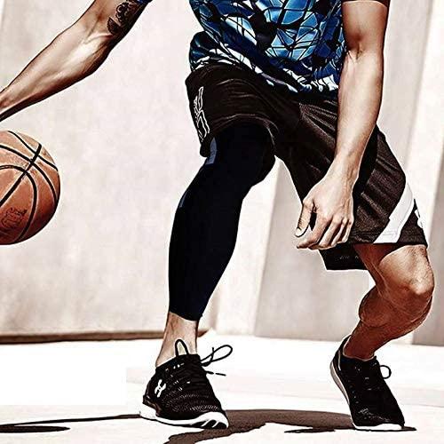 NEVER QUIT NEVER QUIT Knee & Calf Compression Sleeve with Anti Slip, Leg Compression for sports Gym Running Cycling Jogging Workout Pain Relief Injury Protection Sweat Resistant - Pair (Large, Black)