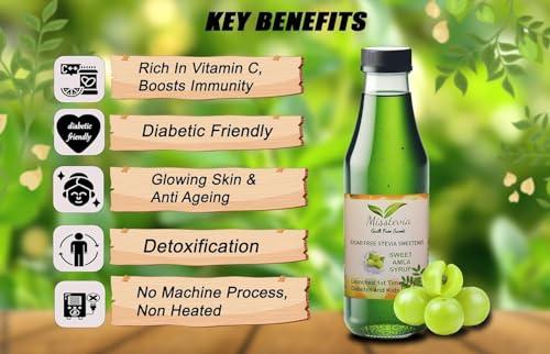 MISSTEVIA GUILT FREE SWEET Misstevia Combo Pack of Sugar Free Sweet AMLA JUICE/SYRUP & Spicy and Sweet Amla Goli