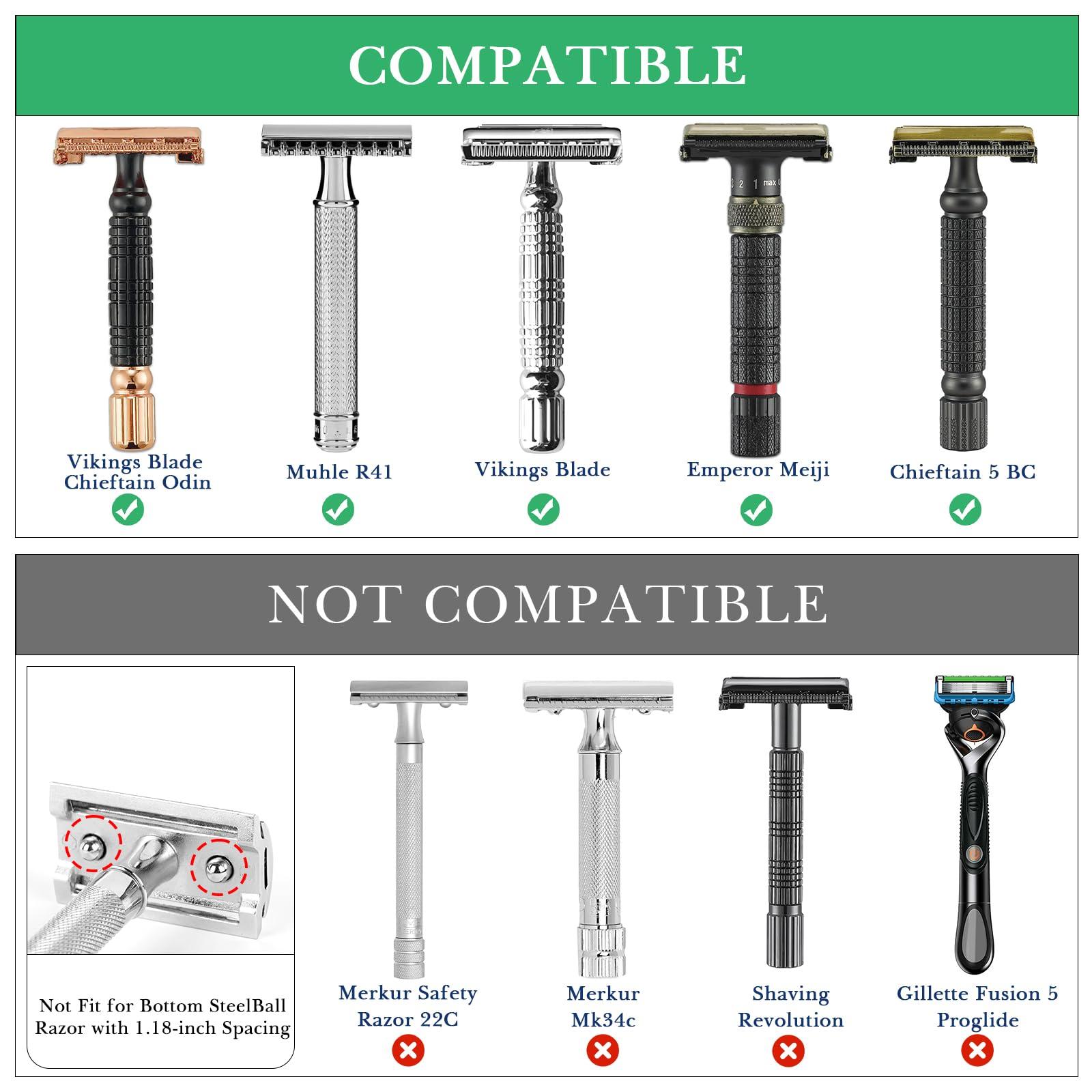 Linkidea Linkidea Simple Metal Double Edge Safety Razor Stand, Men's Shaving Holder Base Hanger for Bathroom, Shower Room/Razor travelling hanger When business trip (Silver)