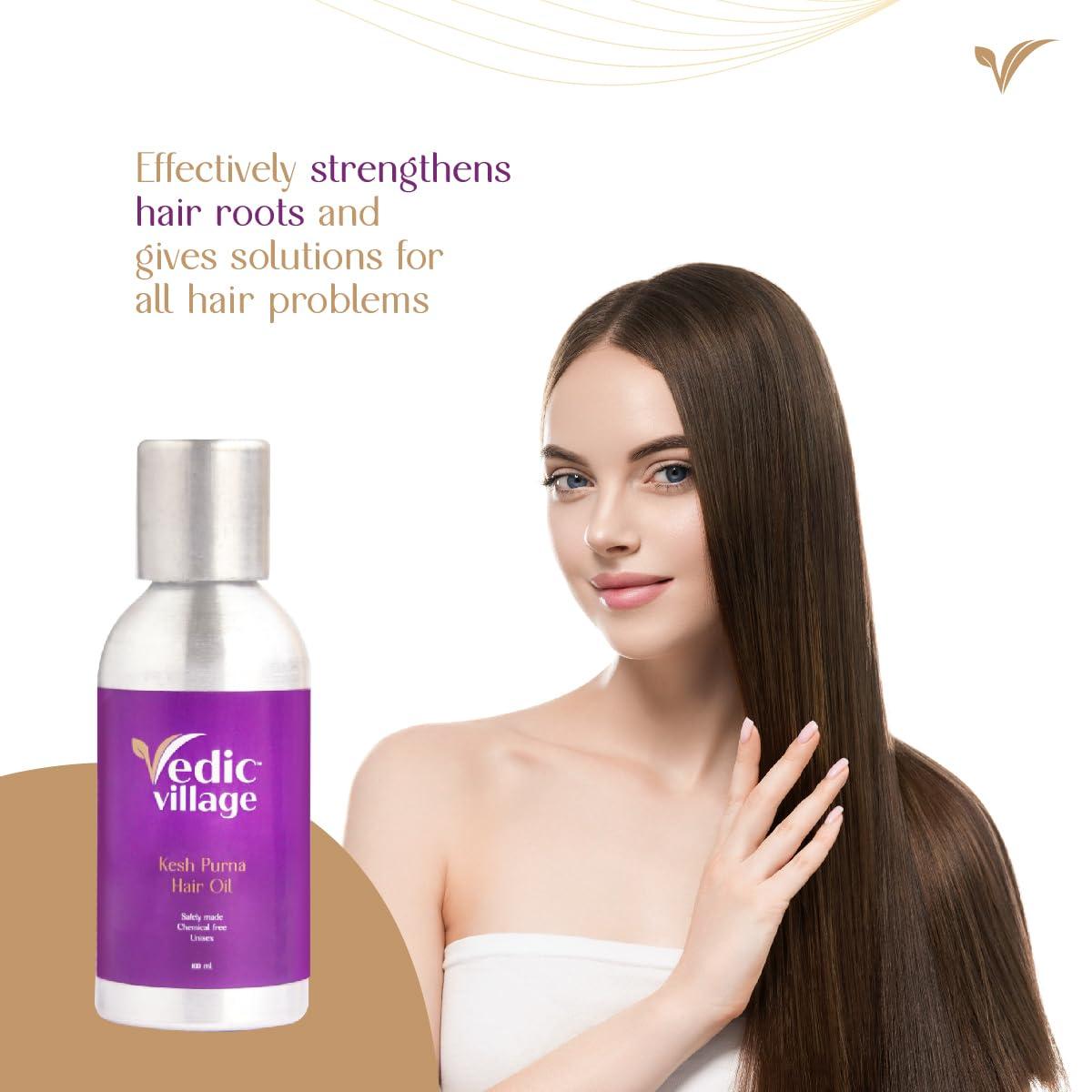 Vedic Village Vedic Village Hair Shampoo 200ML + Kesh Purna Hair Oil 100 ML + Handmade Soap 120GM Combo Pack