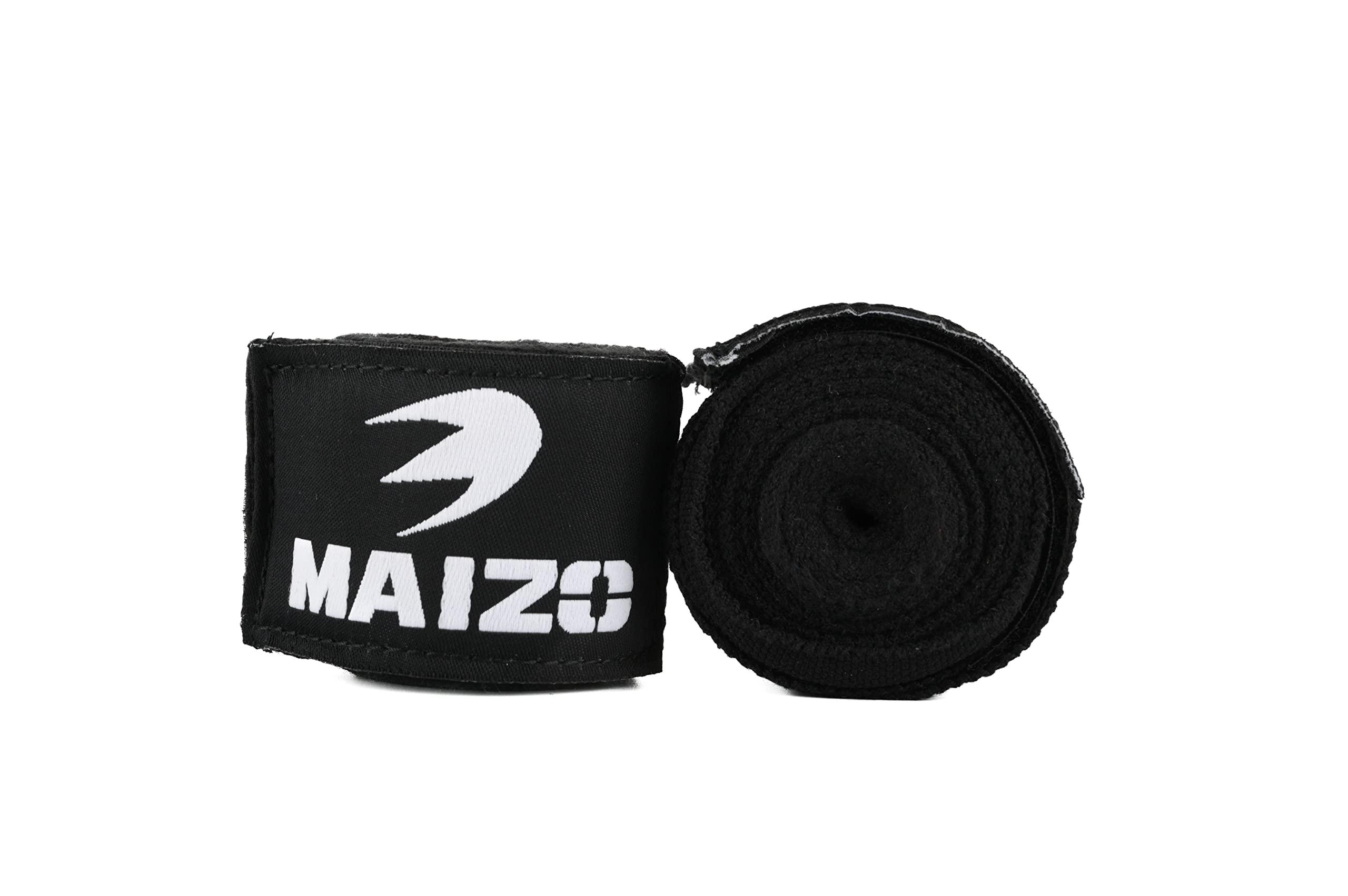 Maizo Maizo Stretchable Support Hand wrap, Workout/Boxing & Punching Great for MMA, Muay Thai, Martial Arts, Wrist Support for Adults (108, Black)