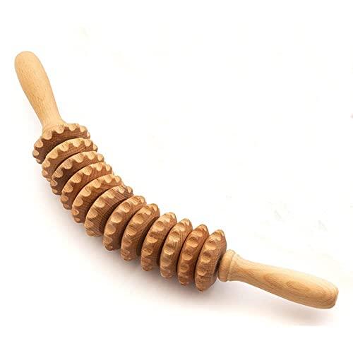 tuuli Tuuli Accessories - Curved Wooden Massage Roller for Waist and Thigh, Multi-Functional Body Roller for Cellulite Reduction and Muscle Tension, Natural Massager for Women and Men