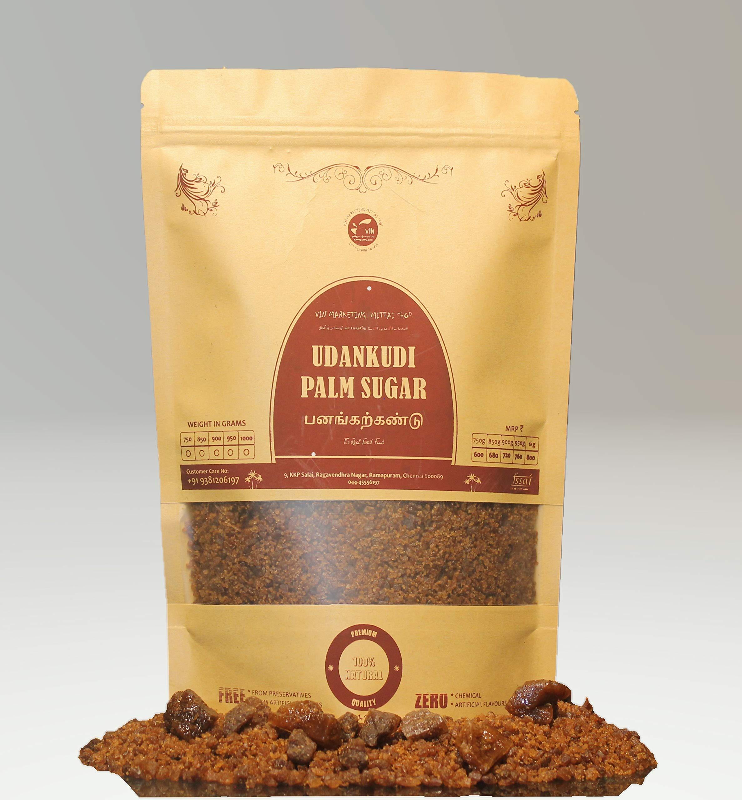 Udankudi Udankudi Natural Palmyra Jaggery 250gm & Palmyra Sugar 250gm | Combo - | Karupatti | Panakarkandu - Palm Jaggery | Palm Candy