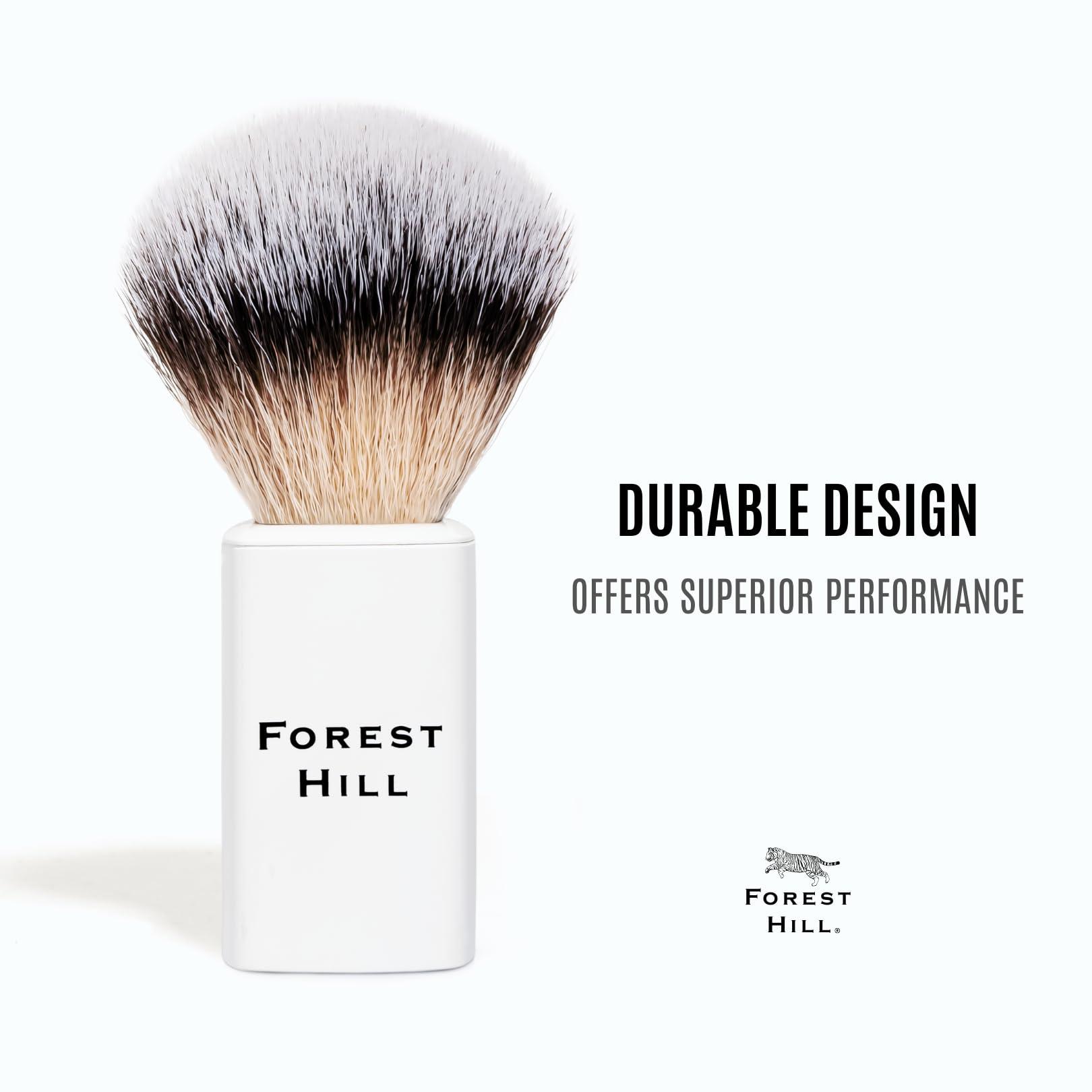 FOREST HILL Forest Hill Premium Lincoln Shaving Brush For Men, Super Soft Bristles & Ergonomic Design, Compact & Easy Grip, Ideal For Personal & Professional Salon (Black & White)