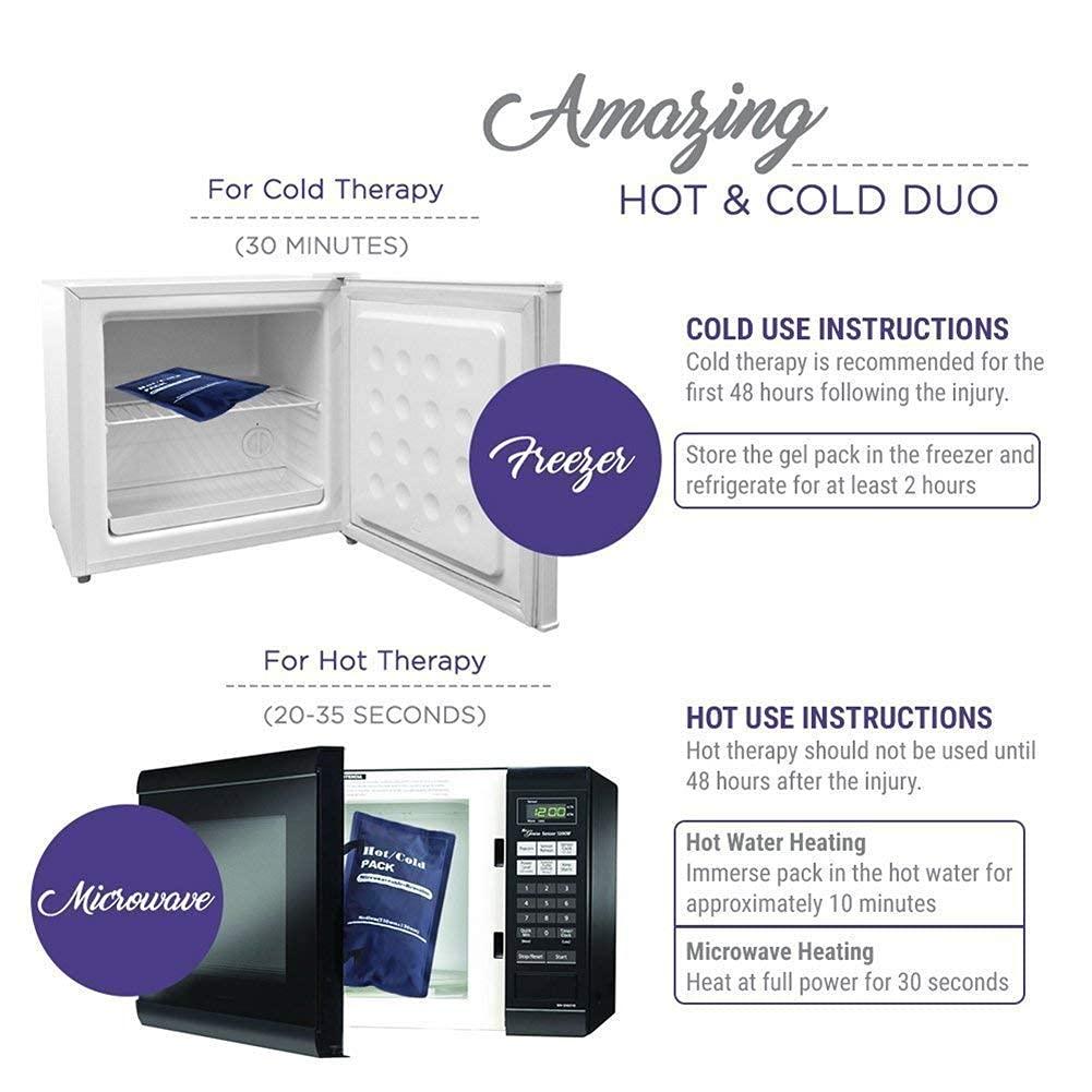 MobFest MobFest® Reusable Hot Cold Gel Pack Cold Compress Ice Pack Sports Injury Cooling Frozen Heat Thermal Pad for Pain Relief, Medium Size, Pack of 1