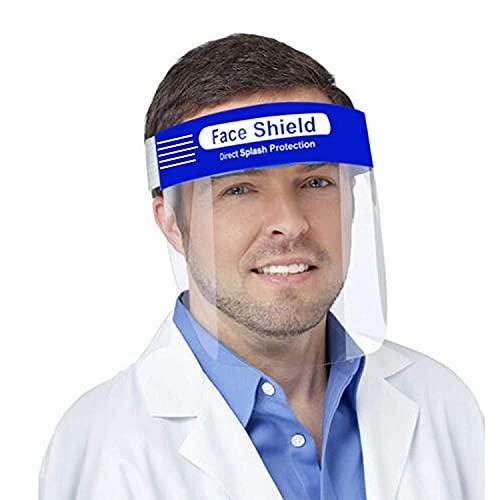 MEDI KARMA MEDI KARMA Multipurpose Reusable Polycarbonate Safety Face Shield, Transparent Face Mask, Protective Splash Face Mask, Clear Visor Windproof Dustproof with Elastic Band (10)