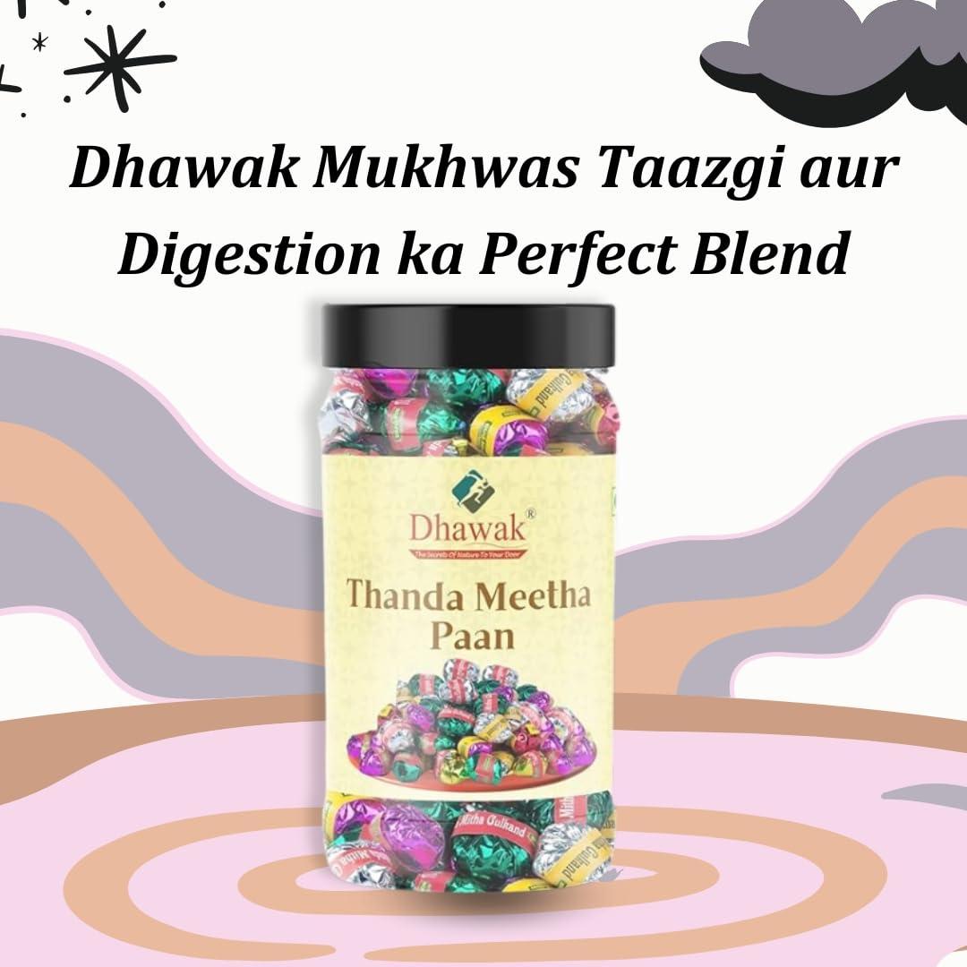 DHAWAK Dhawak Thanda Meetha Paan 600 gm Home Made Paan Mukhwas Paan Laddu Mouth Freshner | Digestive, After-Meal,Mukhwas Gulkand Paan Laddu Paan Mukhwas [Jar Pack]
