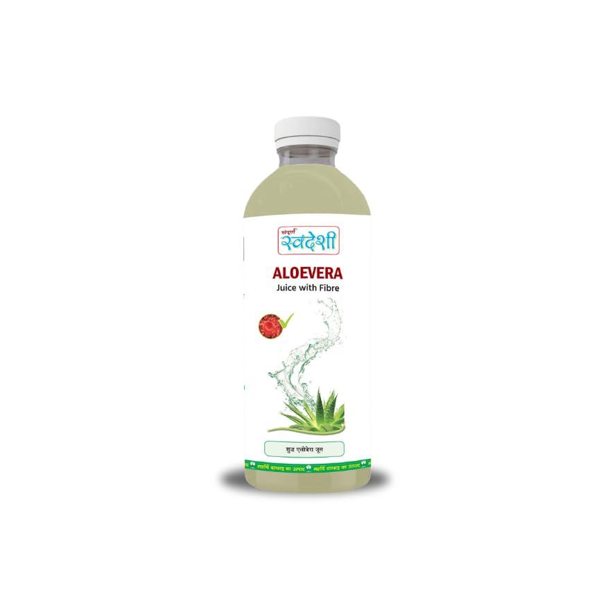 SAMPURAN SWADESHI Sampuran Swadeshi Aloe Vera Juice : Ayurvedic Health Juice For Good Skin & Hair Health | Detoxifies & Rejuvenates Skin & Body | Good For Liver & Digestive Health | Immunity Booster 1L