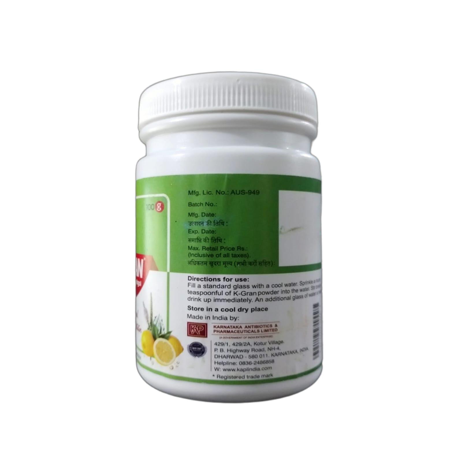 KAPL K-GRAN 100% Natural Isabgol - Psyllium Husk Powder - 100gm | Pack of 2 |Orange Flavour |Effectively Relieves Constipation |Fibre Supplement For Digestion | Vegetarian