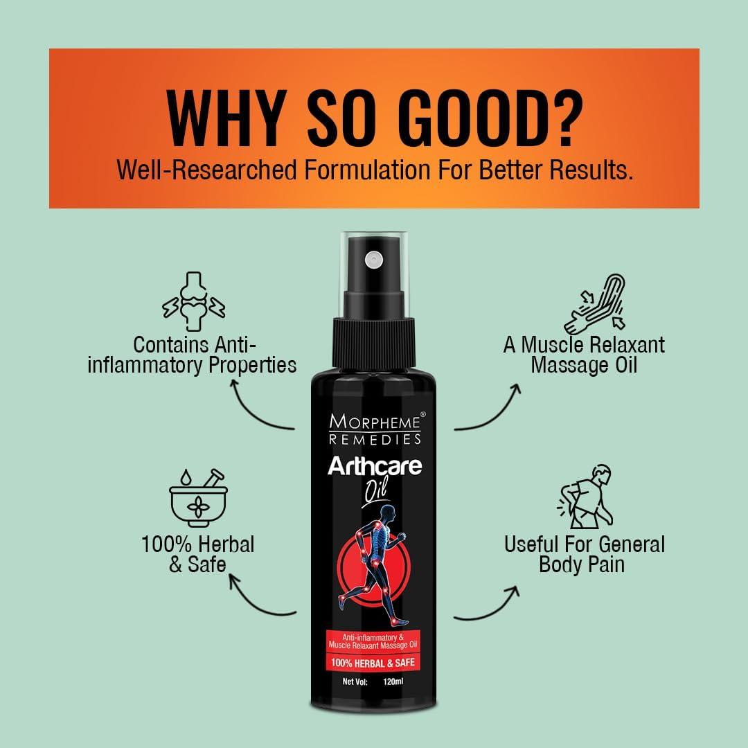 Morpheme Remedies Morpheme Remedies Arthcare Pain Relief Oil For Body, Back, Legs, Knee - (120 ml) - 6 Bottles