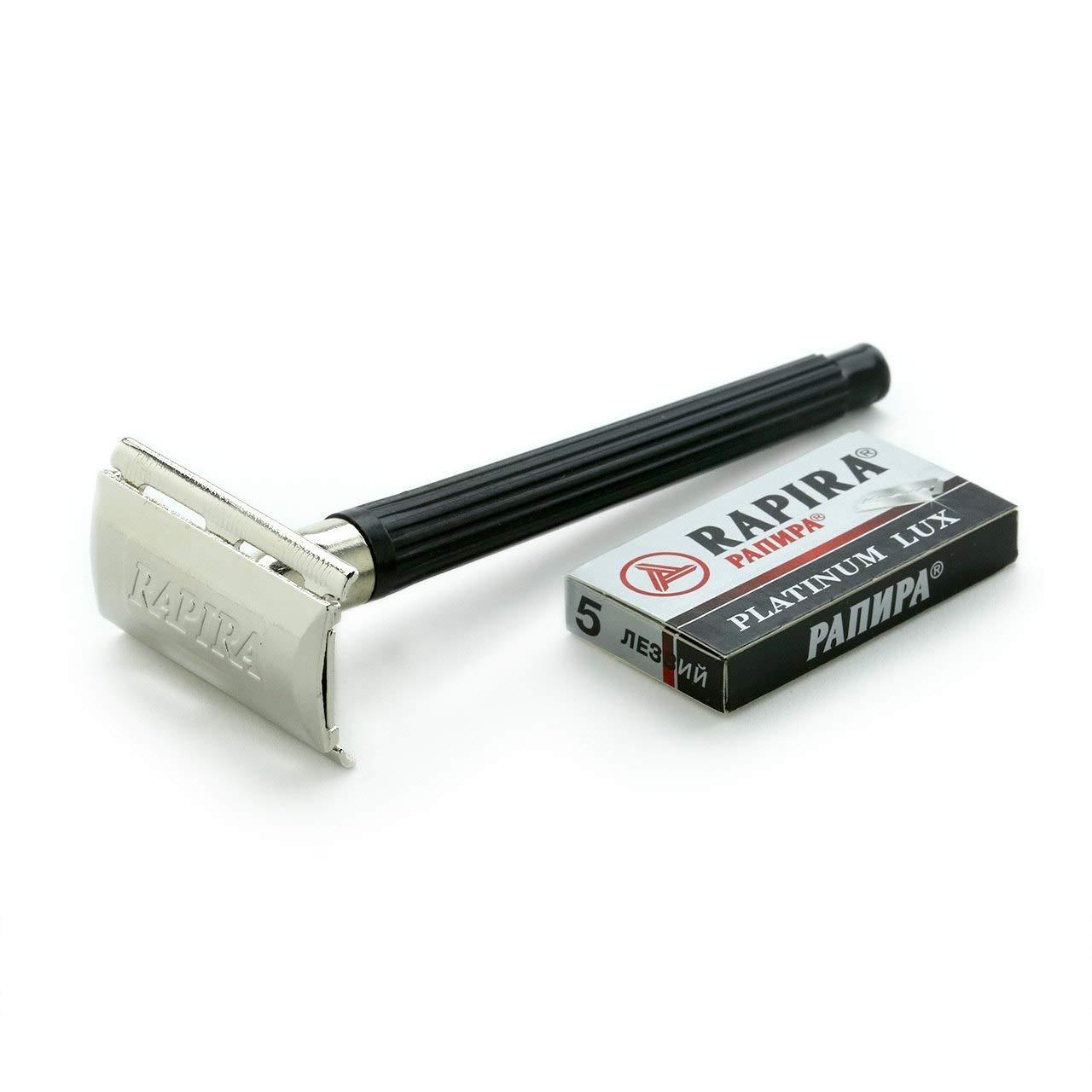Rapira Rapira Platinum Lux Double Edge Safety Razor & 5 blades