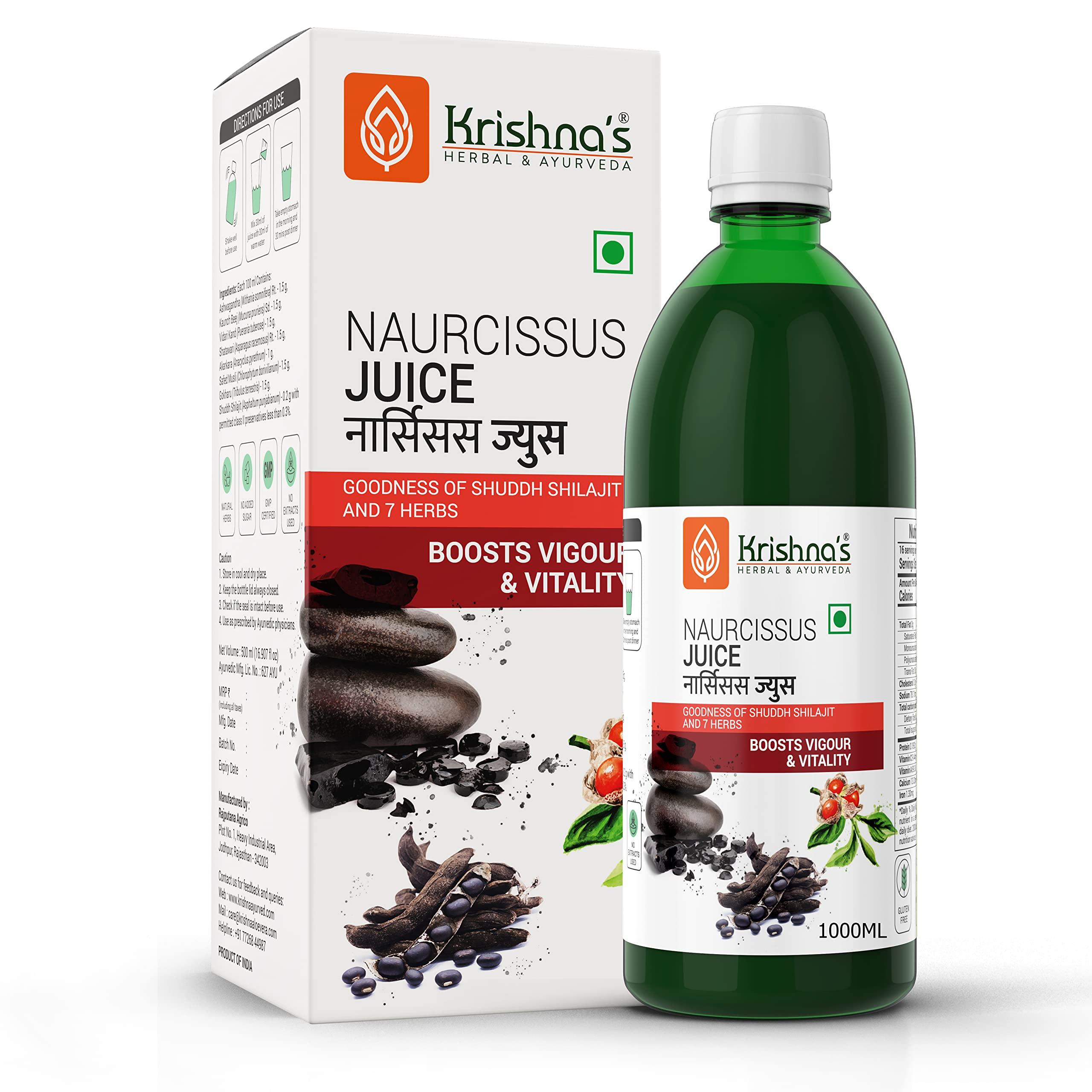 KRISHNA\'S HERBAL & AYURVEDA KRISHNA\'S HERBAL & AYURVEDA Krishna\'S Naurcissus Juice-1000 Ml Ayurvedic Ingredients Ashwagandha,Kaunch Beej,Vidari Kand,Shatawari,Akarkara,Safed Musli,Gokhru Etc Helps In Boosting Stamina