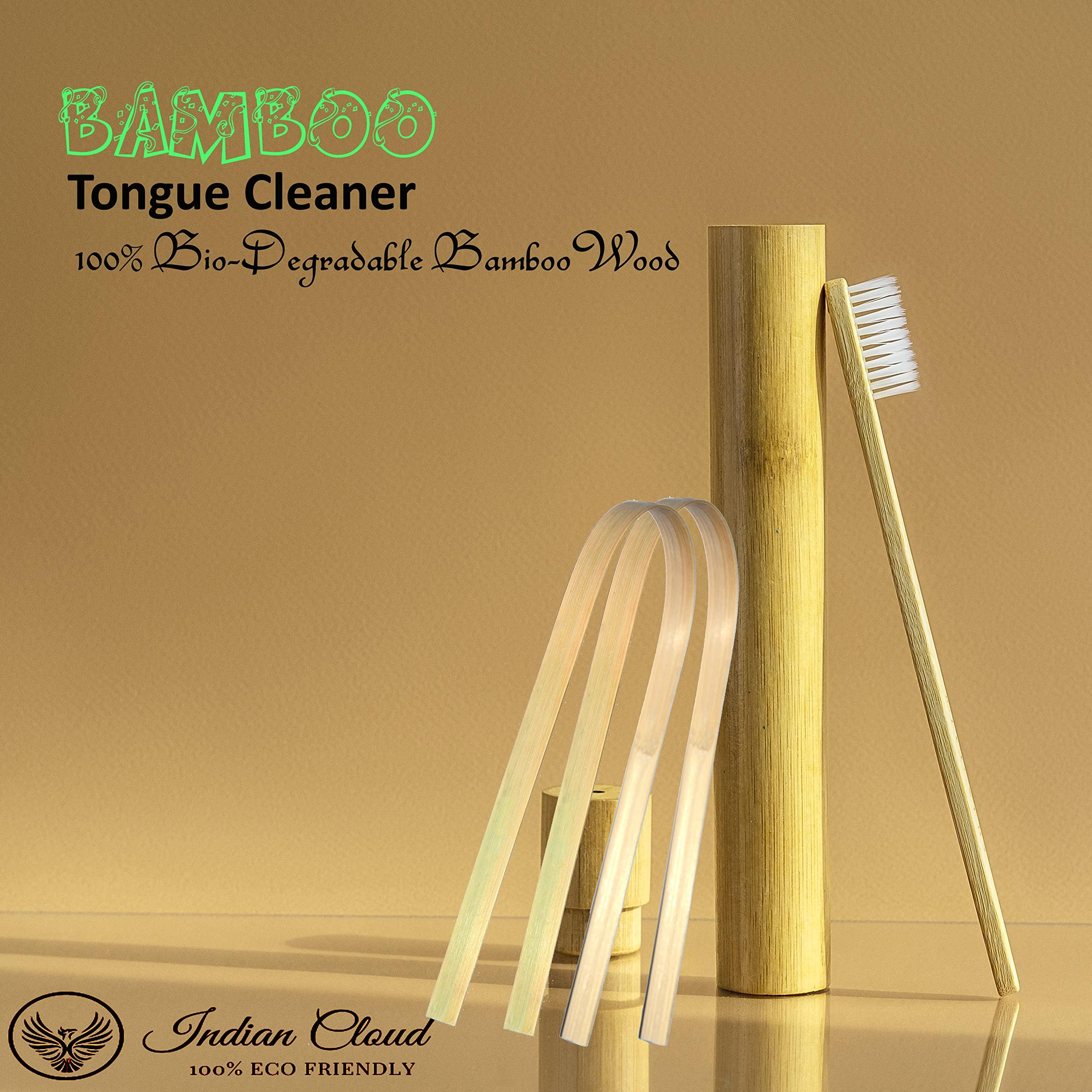 Indian Cloud INDIAN CLOUD Bamboo Tongue Cleaner for man and woman Natural, Eco-friendly, Compostable, Plant Based Organic Bamboo Tongue Scraper for Adults (Pack of 1)