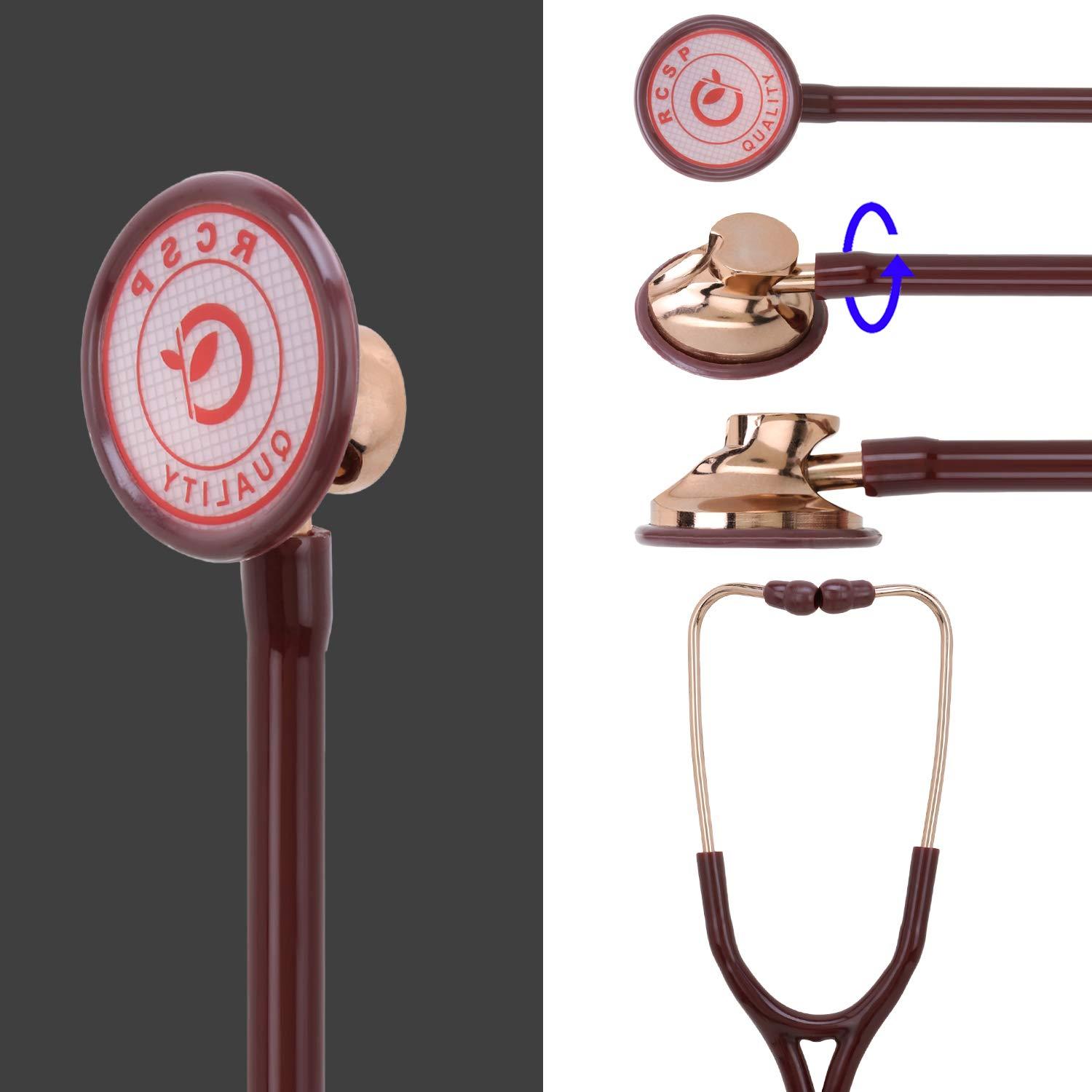 RCSP RCSP Cardiology stethoscope for docotor \'s and medical student Rose Gold Color Single Head Brass (CHOCOLATE)