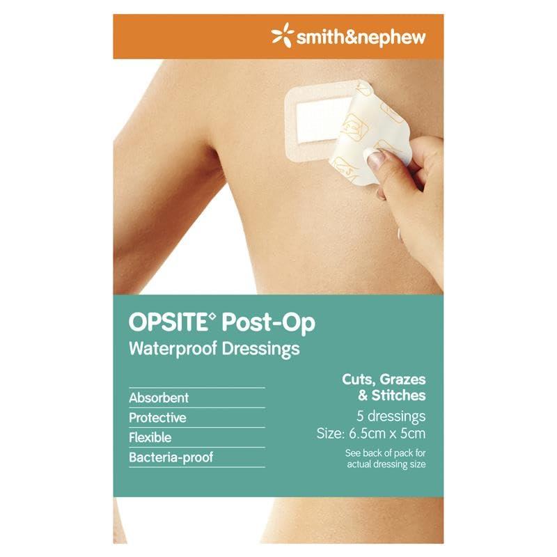 Smith and Nephew Opsite Post-Op Waterproof Dressing, Size - 6.5cm x 5cm - 15/PCS