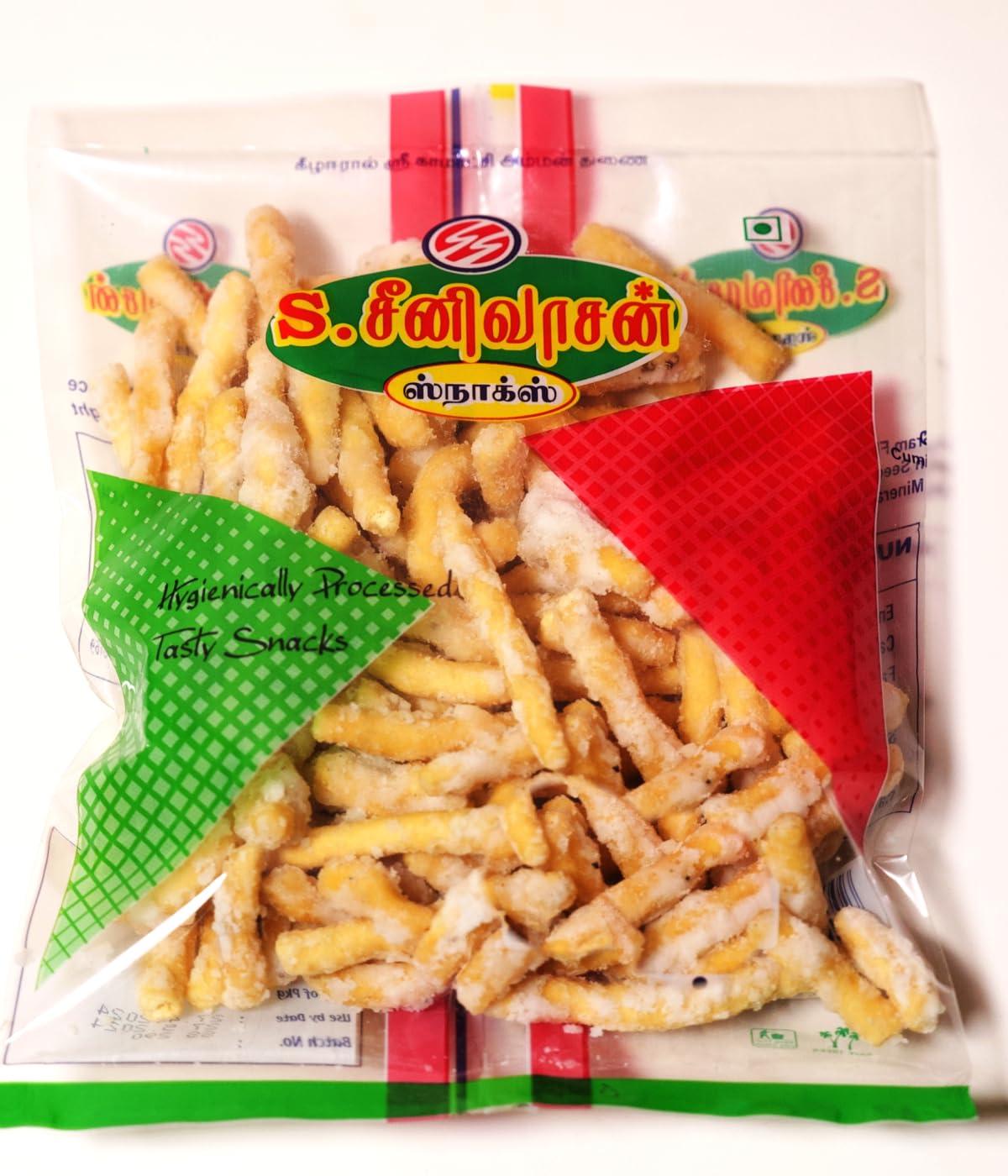 S. SEENIVASAN MITTAI KADAI S SEENIVASAN Special Sweet Sev 250g | Special Big Mixture 250g | Kovilpatti Kadalai Mittai 250g - Pack of 3 (750g)