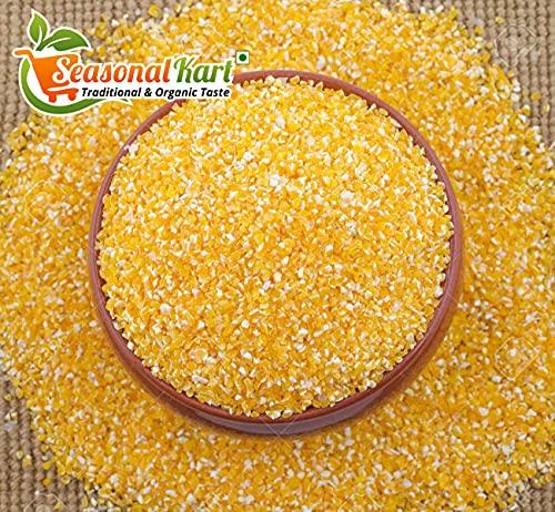 SEASONALKART SEASONALKART Combo Pack of Makki Daliya/Makai ka Daliya and Wheat Dalia 1Kg Each |Total Weight 2kg | Healthy and Tasty Breakfast| Cereal for Breakfast | Naturally Gluten-free|