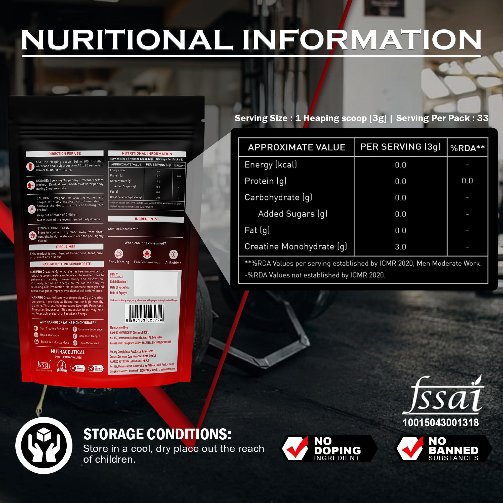 NAKPRO Nakpro Platinum 100% Whey Protein Isolate, 1 Kg Unflavoured with 100g Creatine - Fruit Punch | Easy Mixing, Low Carbs, Easy Digesting Whey Protein Supplement Powder (Combo Pack)