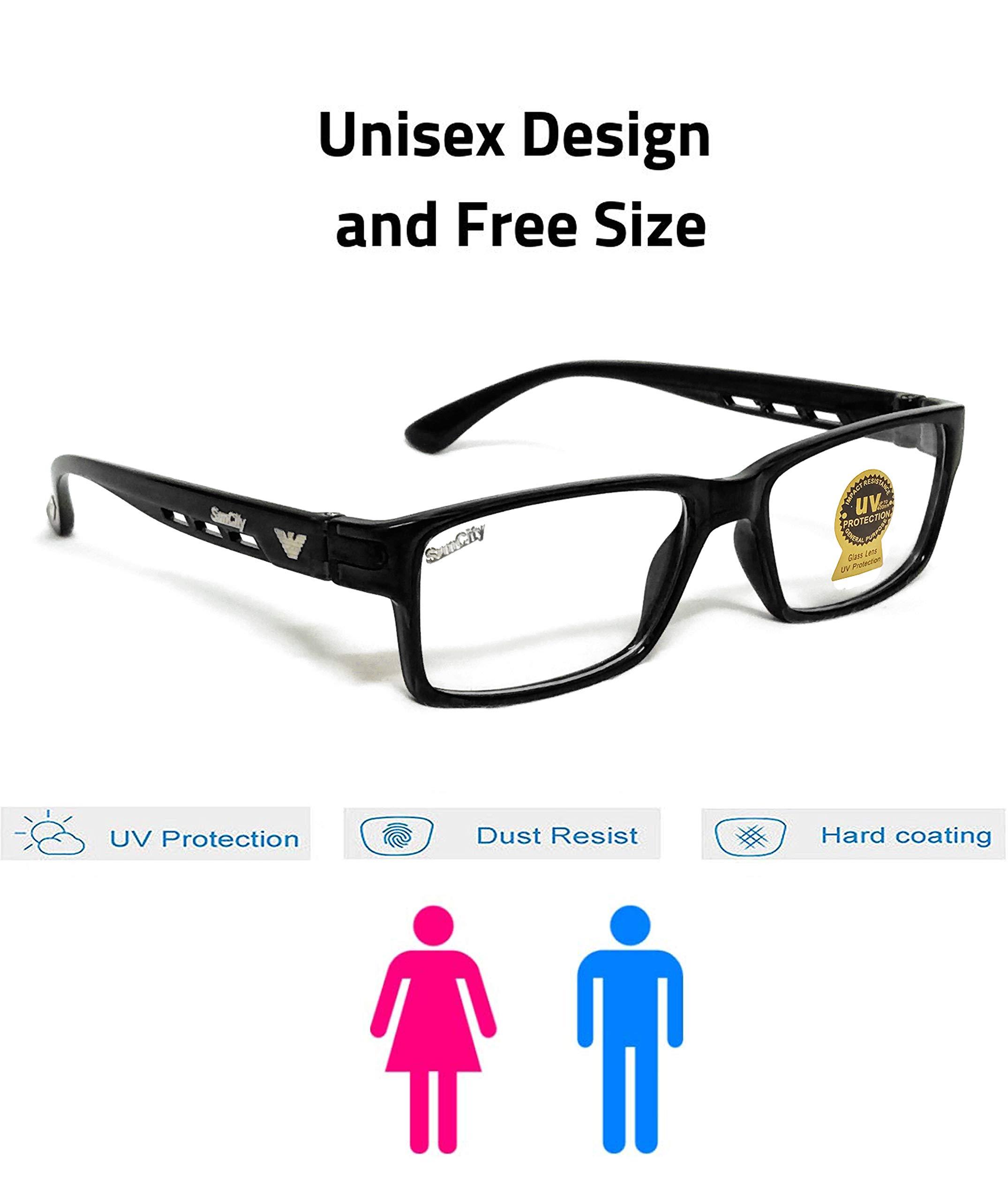 Sun City Sun City +1.00 to +3.50 Reading Glasses for Men and Women (+1.00 +1.25 +1.50 +1.75 +2.00 +2.25 +2.50 +2.75 +3.00 +3.50) (BLACK, 3.00)