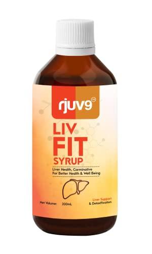 RJUV9 Rjuv9 Liv Fit Syrup - 200ml, Detox & Repair Fatty Liver Formula, Viral Liver Infection, Maintain the Functionality, Cleanse Supplement, Premium Liver Health for Men & Woman, Herbal Extract.
