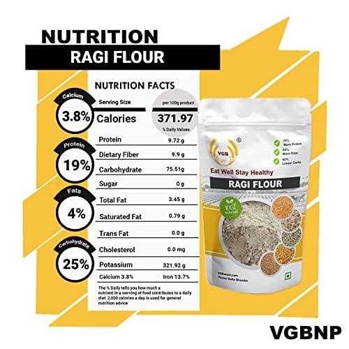 VGBNP VGBNP 100% Natural & Original Finger Millet Flour Kezhvaragu (Ragi Flour) Pure Nachani ka Aata (sprouted ragi flour|ragi huri hittu| Mandia) Healty Flour Fibre Rich/immunity builder-2kg.