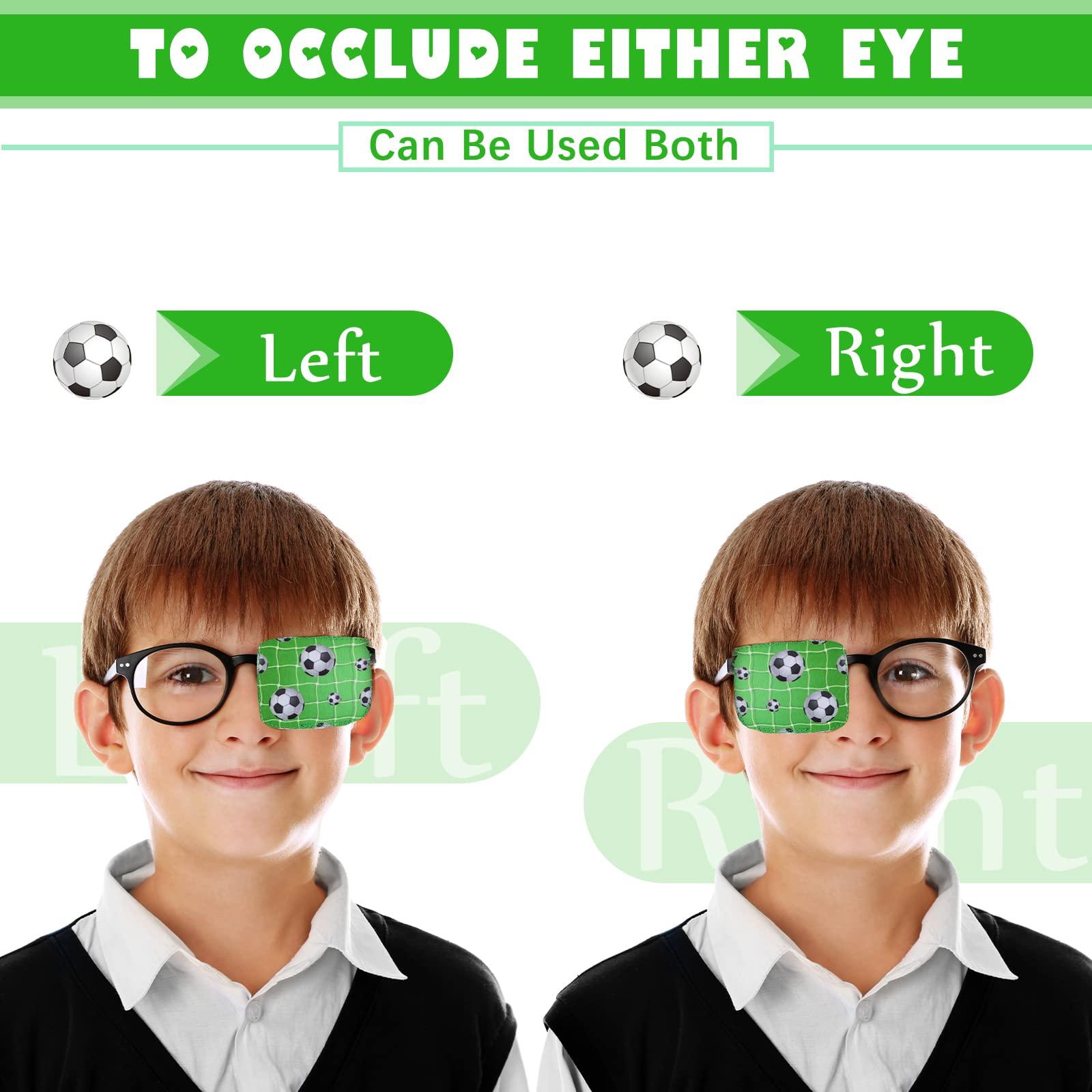 Treela Treela 8 Pcs Eye Patches for Kids, Eyepatch for Glasses to Cover Either Eye Cartoon Eye Patching Fabric Patch for Kids Boys Girls (Ball Style)