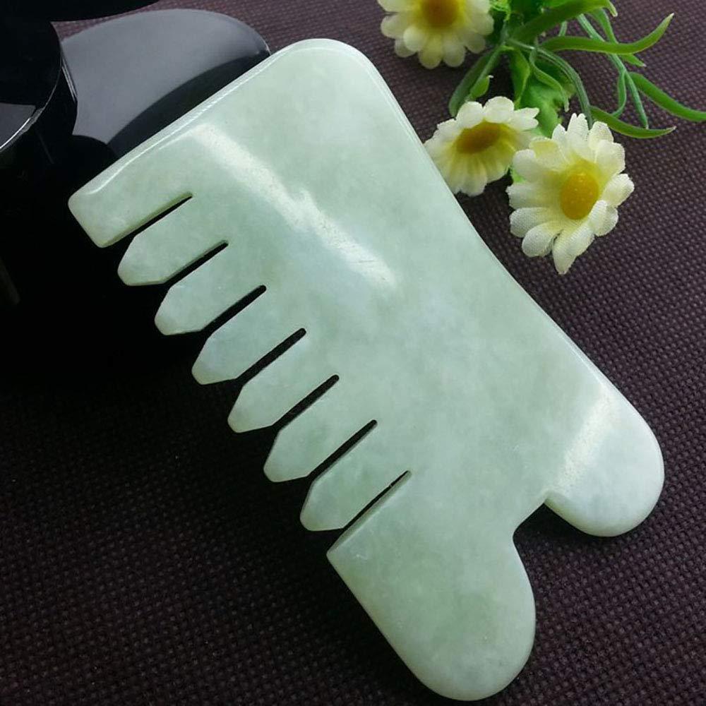 pinkcity kraft pinkcity kraft Bhbuy Natural Jade Stone Gua Sha Face Massage Hair Comb With Six Tooth