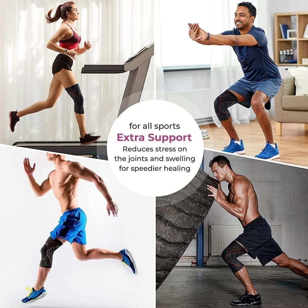 QTM QTM 3D Knee Cap Compression Support Sleeve for Squats Pain Relief, Exercise, Gym, Running, Cycling, Knee Cap Guard Brace Knee Support for Men and Women Pack of 1 Piece (XL, GREEN)