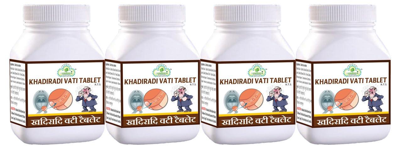GUNMALA ENTERPRISES Khadiradi Vati Tablet - 60 Tab. Pack Of 4