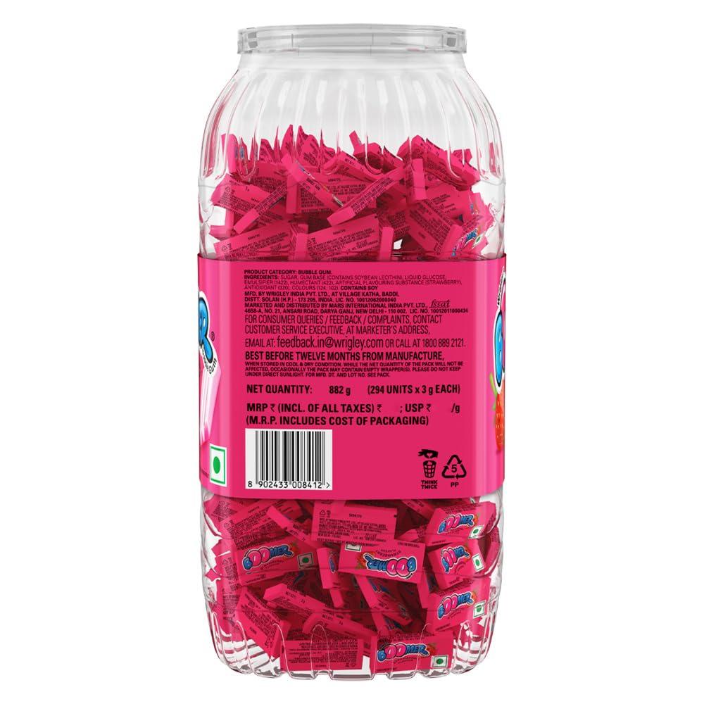 Boomer Skittles Boomer Bubble Gum Jar, Strawberry Flavoured Chewing Gum, Long Lasting Sweetness, Fun Chewing Gum Ideal For Sharing With Friends, 999.6 G, Pack Of 2