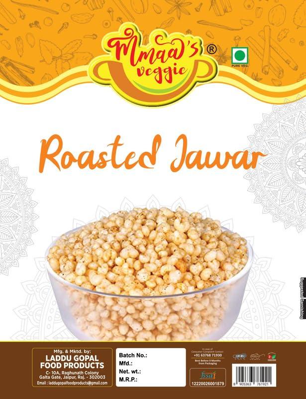 MMAA\'S VEGGIE Mmaa\'s Veggie Nanded Roasted Jowar KURMURA MURMURA | Jowar JAWAR Puff for Healthy Breakfast Tea Time Oil Free Namkeen Snack | Travel Friendly Favourite Snacks Suitable for Vegetarians-900g*6Pack