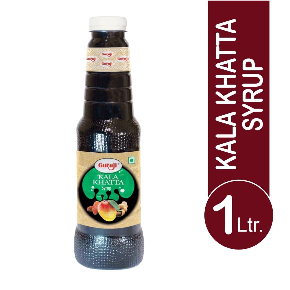 SHREE Guruji Shree Guruji Kala Khatta Milk Beverage Instant Refreshing Syrup Drink for Summer (1 Litre)
