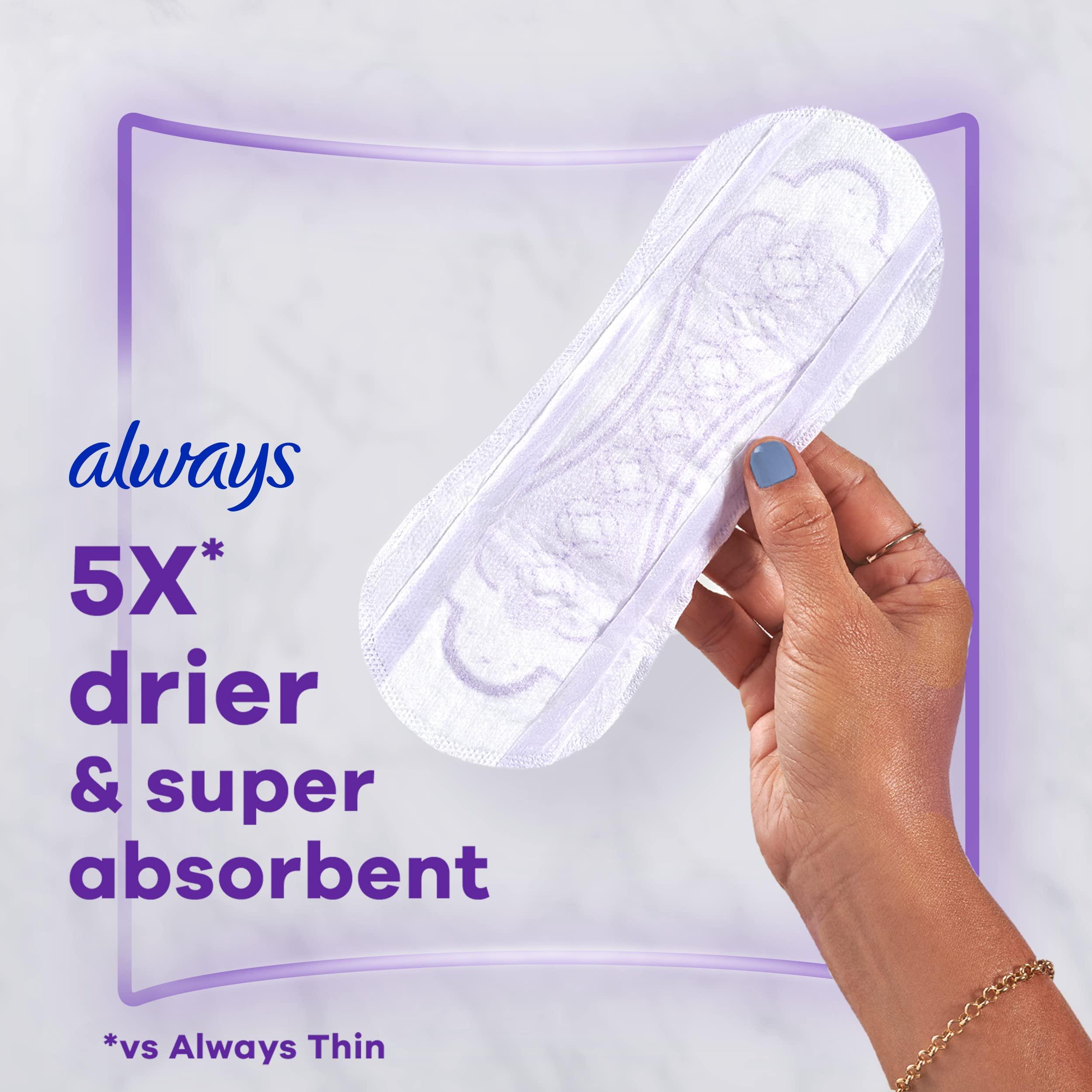 Always Always Xtra Protection 3-in-1 Daily Liners for Women, Extra Long, 60 CT