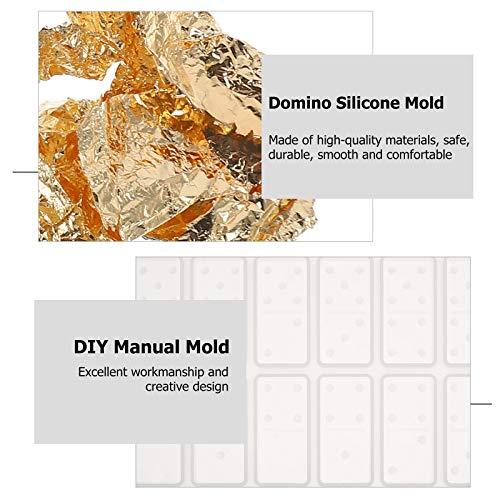 HEALLILY 2pcs Silicone Domino Game Molds DIY Silicone Molds Crystal Epoxy Mold with Foil