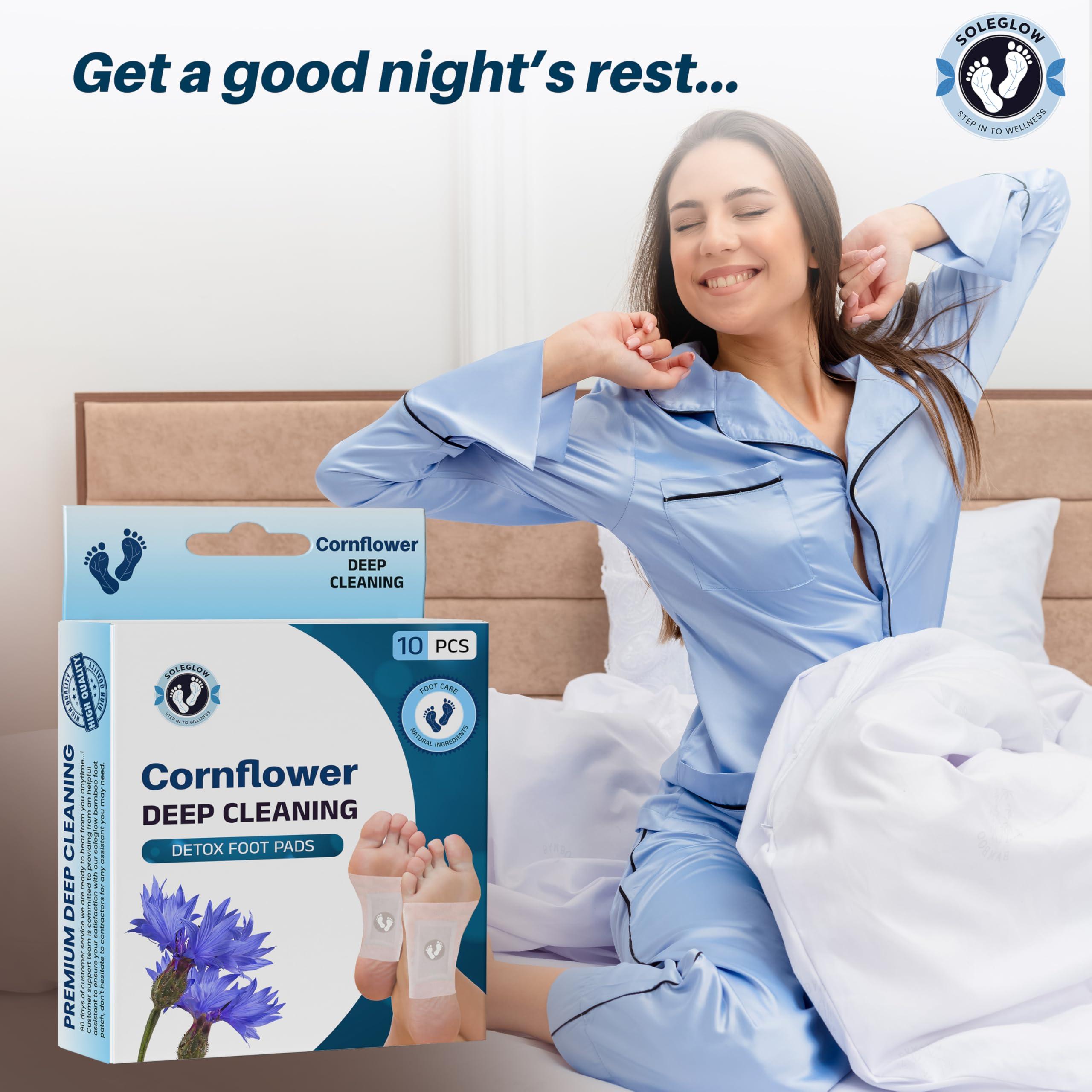 SOLEGLOW Soleglow Natural Ultra Premium Detox Foot Patches Cleansing Toxin Remover Foot Pads for Men & Women Stress Relief & Detoxification (Cornflower, Pack of 2)