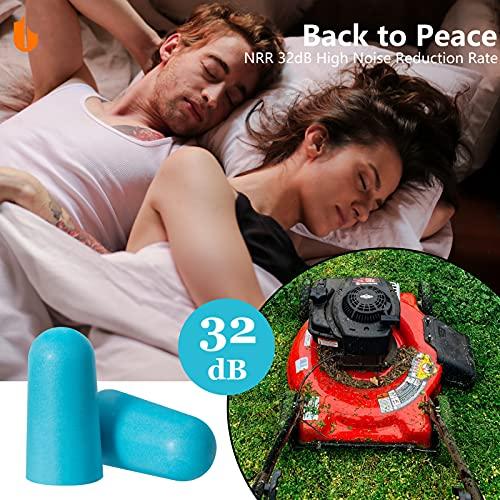 Urbanstrive Urbanstrive Ultra Soft Foam Earplugs 33dB Highest NRR, Comfortable Ear Plugs for Sleeping, Snoring, Travel, Concerts, Studying, Loud Noise, Work, Blue, 10 Pair