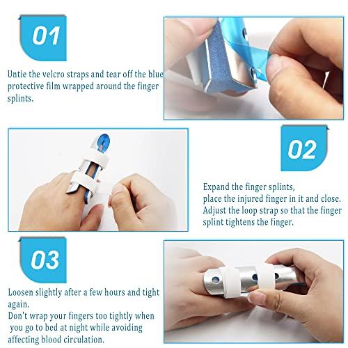 BRMDT BRMDT Trigger Finger Splint, Aluminum Thumb Splint Finger Support for Promote The Rehabilitation of Finger Fracture Fingers/Bent Finger, Adjustable Finger Brace(3 Pieces, 3 Size)