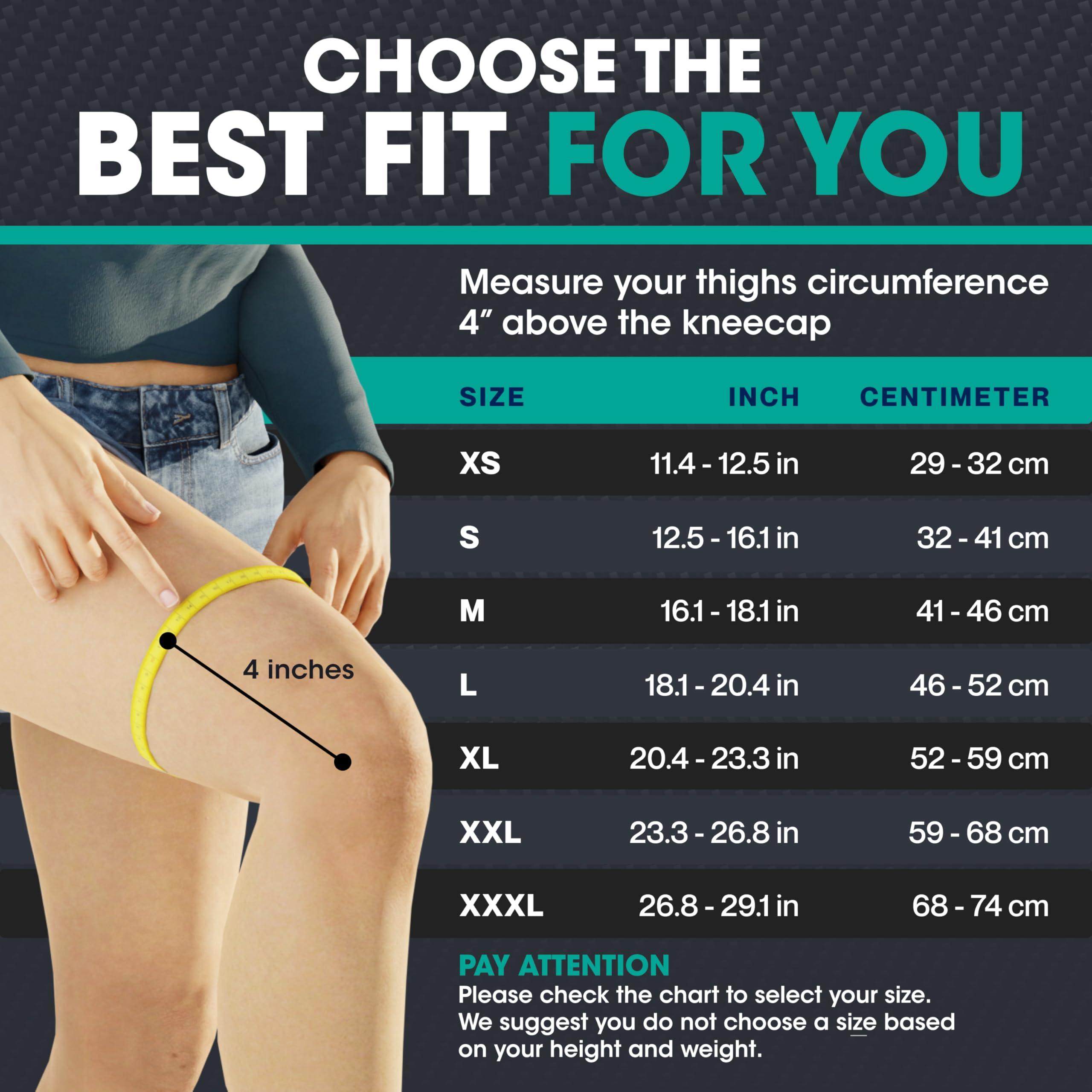 Modvel Modvel 2 Pack Knee Compression Sleeve | Knee Brace for Men & Women | Knee Support for Running, Basketball, Weightlifting, Gym, Workout, Sports | Joint Pain Relief - Please Check Sizing Chart