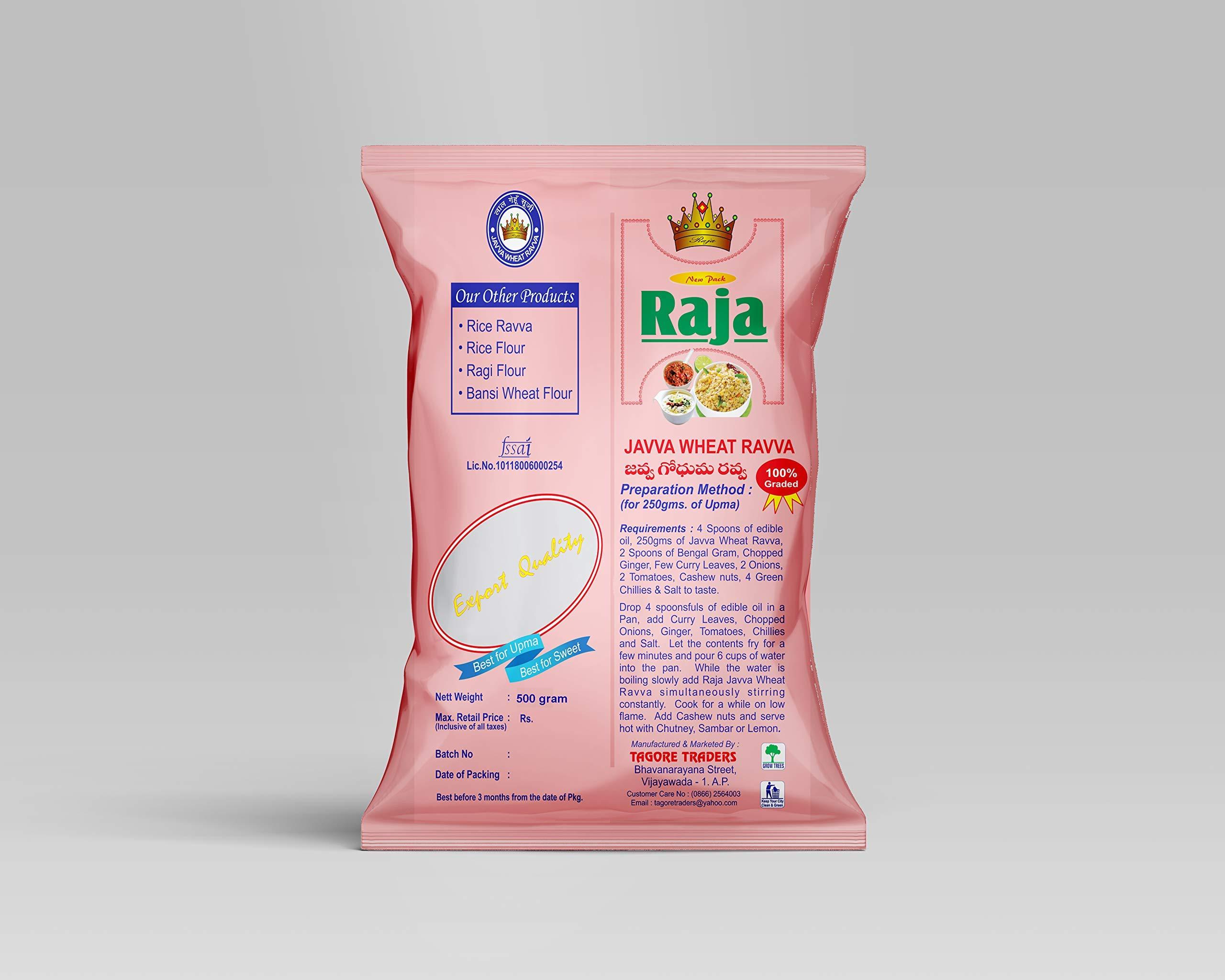 Raja Raja Javva Wheat Ravva 2kg (500 gm * Pack of 4)