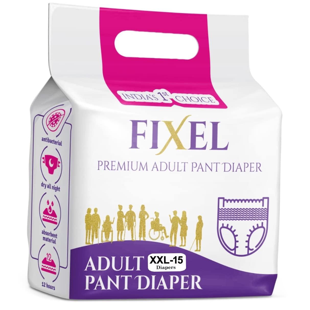 FIXEL FIXEL Adult diaper pants XXL Waist size 93-157 cm (37"62"),Unisex-Pack of 1(15 count)
