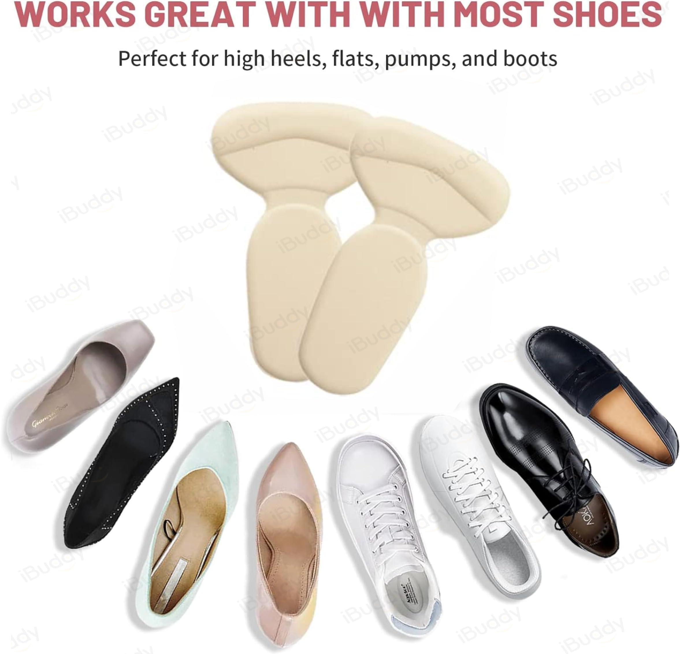 iBuddy iBuddy 6 Pcs Shoe Bite Pads Heel Cushion Pads for Women Shoe Insole Pads for Heel Pain Relief - Self-Adhesive Heel Pads for Loose Shoes Fix, Heel Blister Protector for Men & Women - 3 Pairs