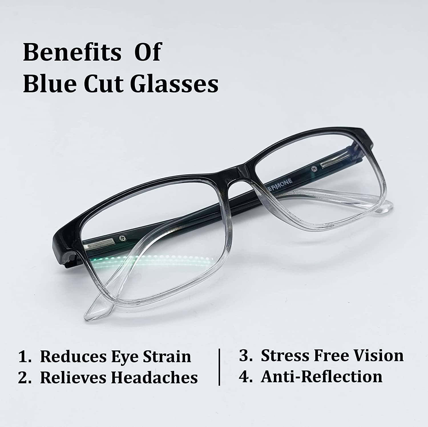 EFERMONE EFERMONE Blue Cut Glasses For Eye Protection From Laptop Computer Mobile TV with Anti-Glare and UV Protection (Unisex | Free Size)