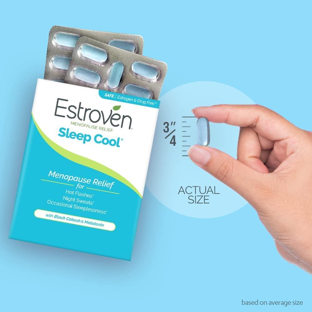 Estroven Estroven SLEEP COOL formulated for Menopause Symptom Relief* Helps Reduce Hot Flashes and Night Sweats* Helps You Fall Asleep and Stay Asleep* 30 Caplets
