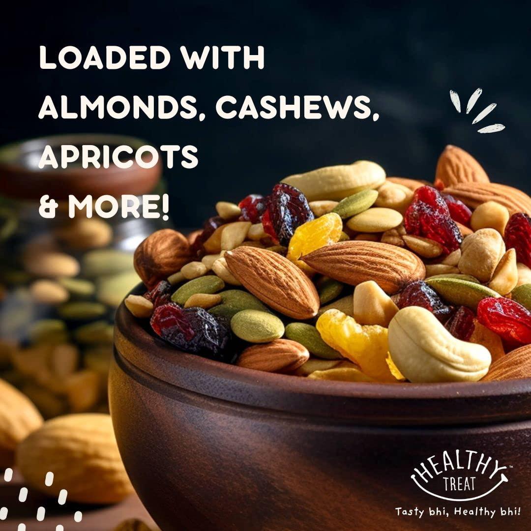 Healthy Treat Pregnancy Special Trail Mix 250g | Nutritional Snack for Moms | 6+ Varieties like Almond, Cashew, Hazelnut, Dried Mango, Dried Apricot, Roasted Pumpkin Seed | Pregnancy food for women | Healthy Nutritious Pregnancy Snacks