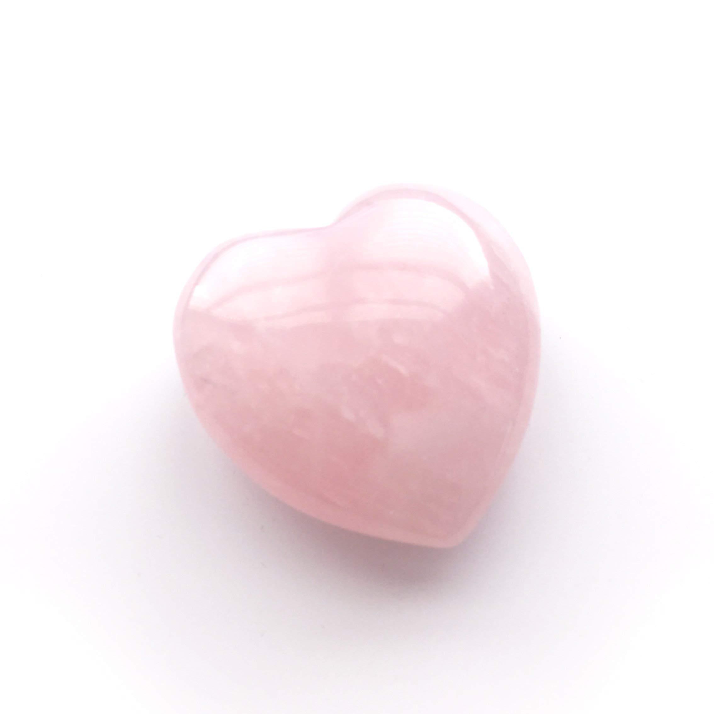Polar Jade Heart Shaped Rose Quartz Puffy Heart Stone 45mm (1.8) for Chakra Energy Healing, Reiki, Meditation, Massage and Decoration by Polar Jade