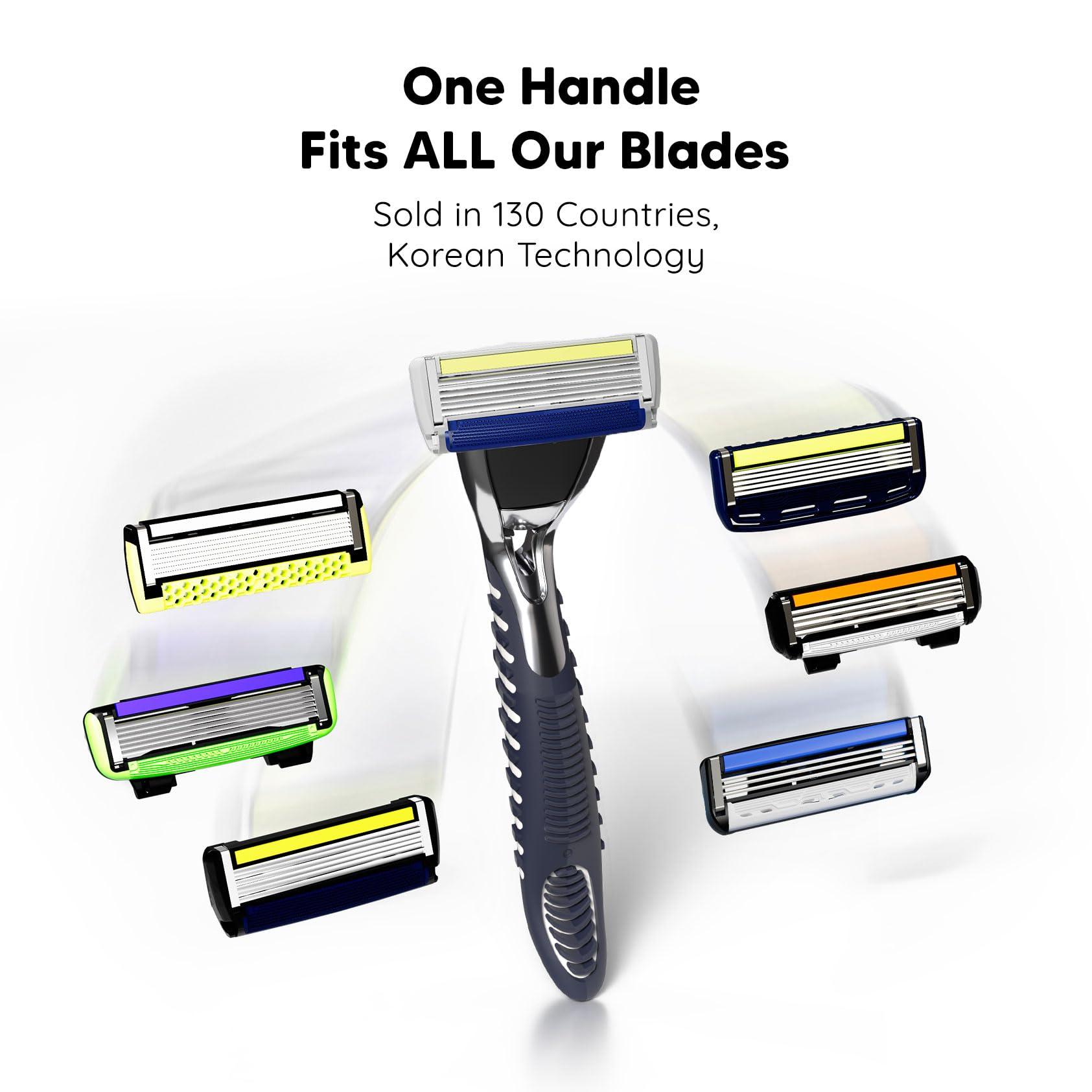 LetsShave LetsShave Pro 6 Advance Manual Shaving Razor for Men, 1 Razor + 1 Shave Foam, Razor for Men, Face & Shaving Razor