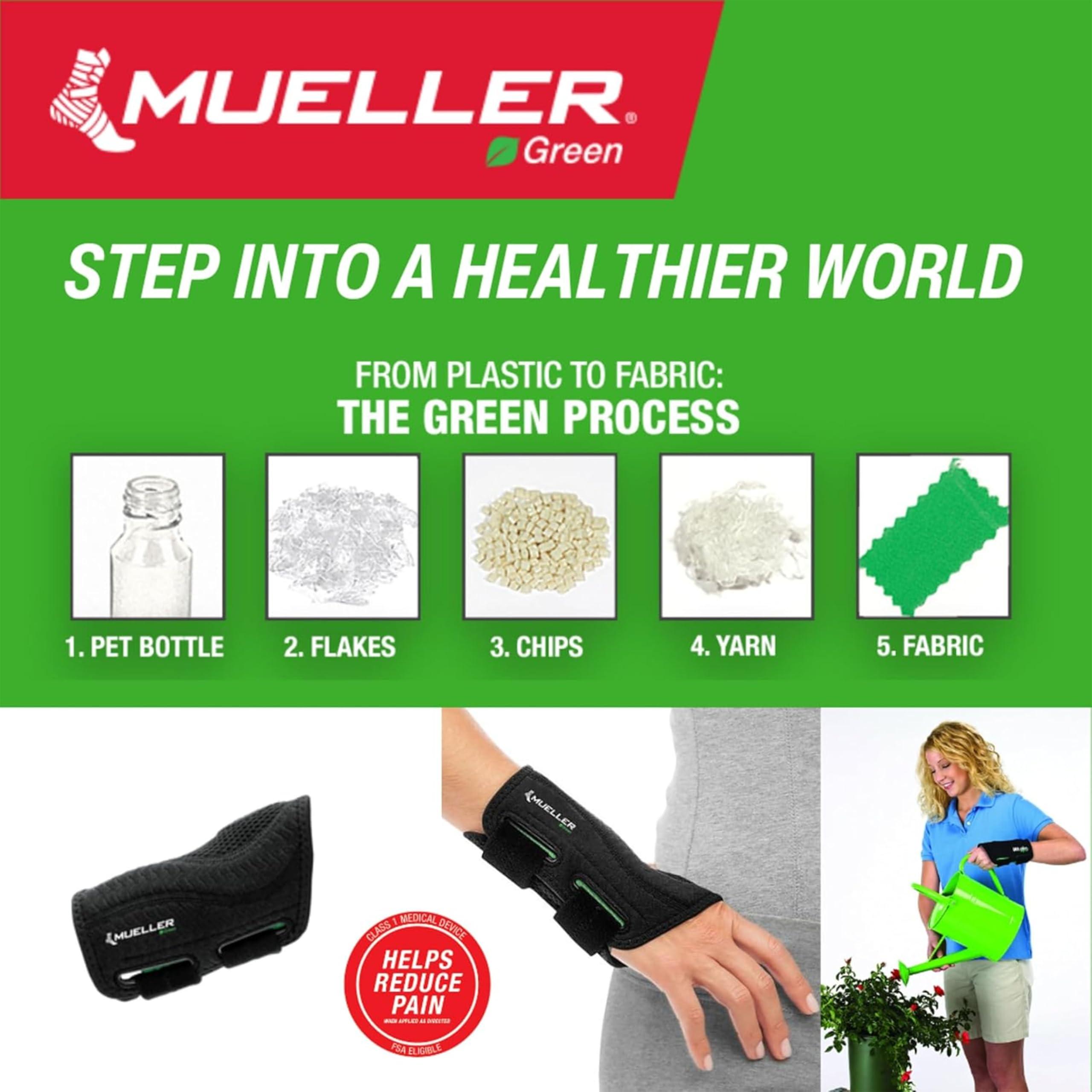 MUELLER Mueller Fitted Wrist Brace Green Line Number 86271 - Right Fitted Wrist Brace - SM/MD 5-8\"