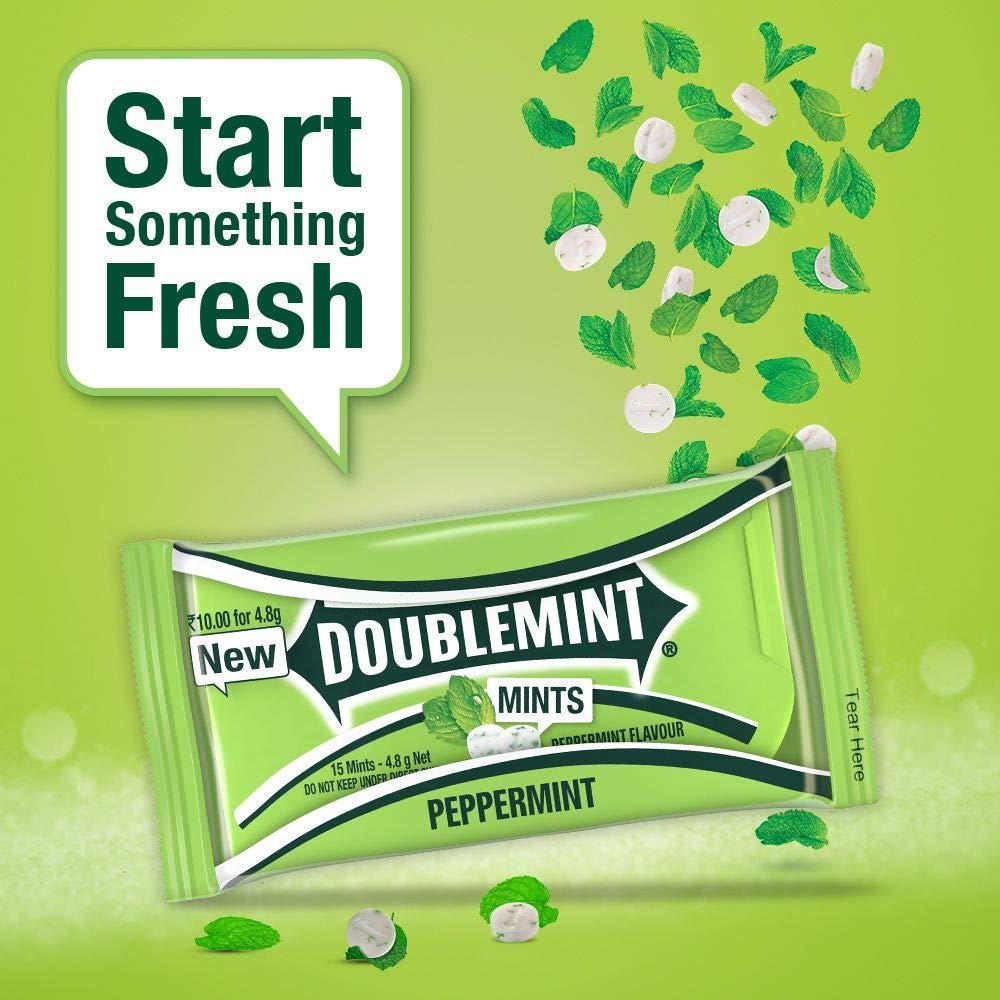 Doublemint Doublemint Sugarfree Mints Sleeve Box Peppermint Flavour Chewing Gum Mint Gums for Instant Freshness easy to carry 20 Sleeves per Box 64 gm