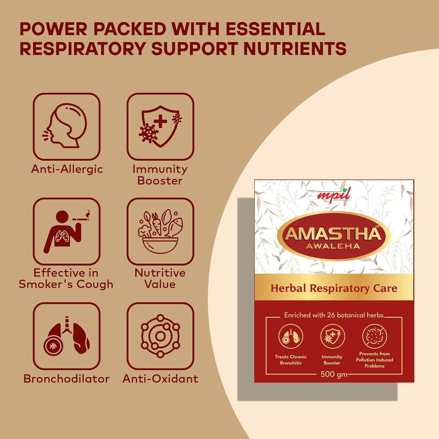 MPIL MPIL Amastha Awaleha 1 Kg | Immunity Booster For Cold and Cough | Pure and Organic Goodness of Handpicked Amlas Enriched with Giloy, Vasa and Tulsi 500gm x 2 Pack (1000)