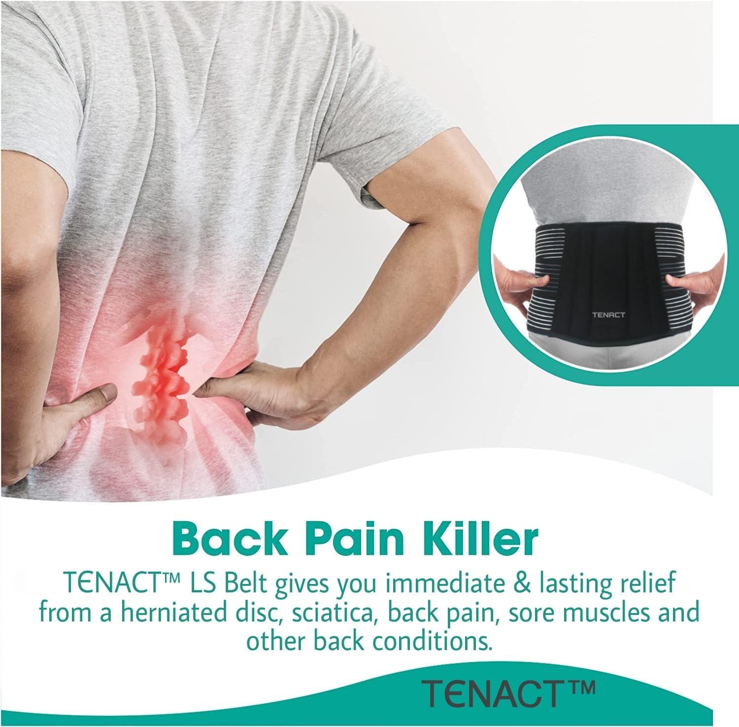 TENACT TENACT Neoprene Premium Lumbar Support Belt For Backpain Relief Compression Lumbo Sacral Dual Strap Adjustable Posture Belt For Men And Women (Xxl)
